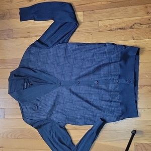 John Varvatos Navy Blue Cardigan Sweater